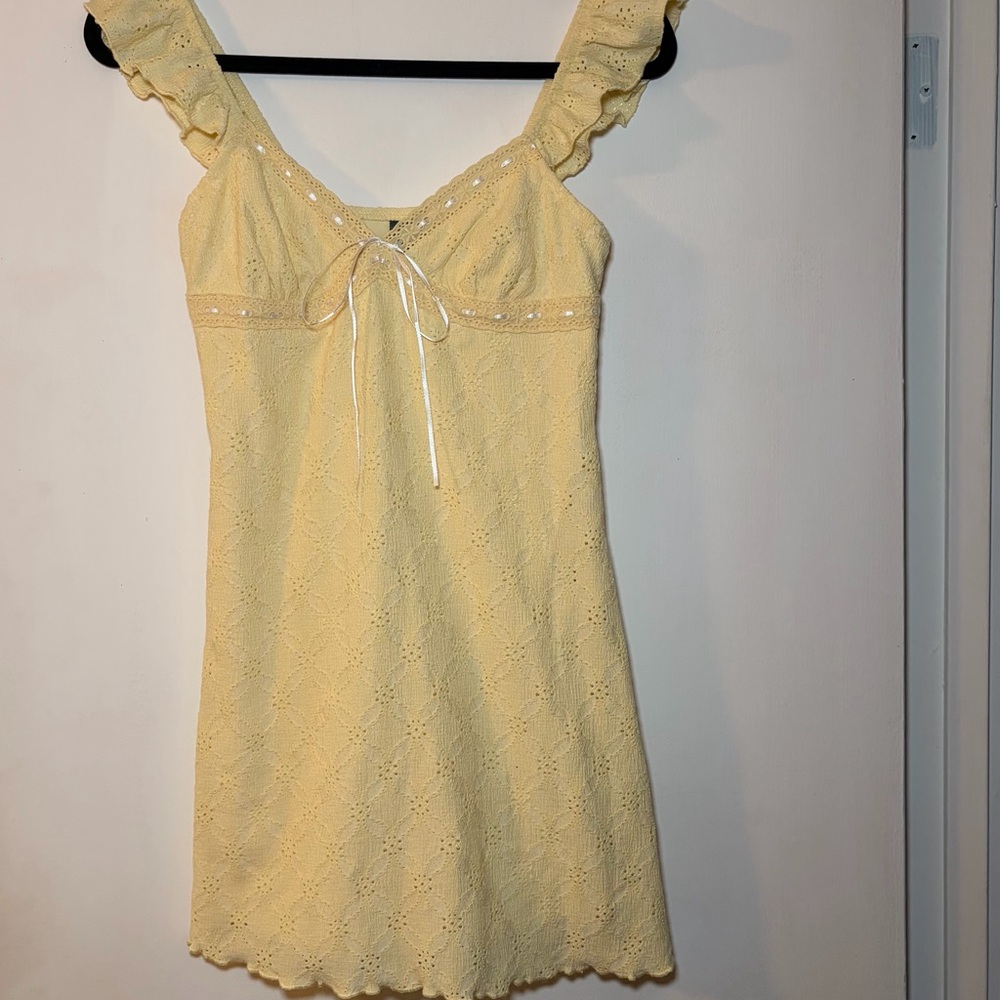 Wild Fable Eyelet Sundress with Ribbon Tie